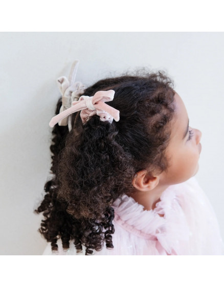 Sparkle Velvet Bow Ponies Pink 2