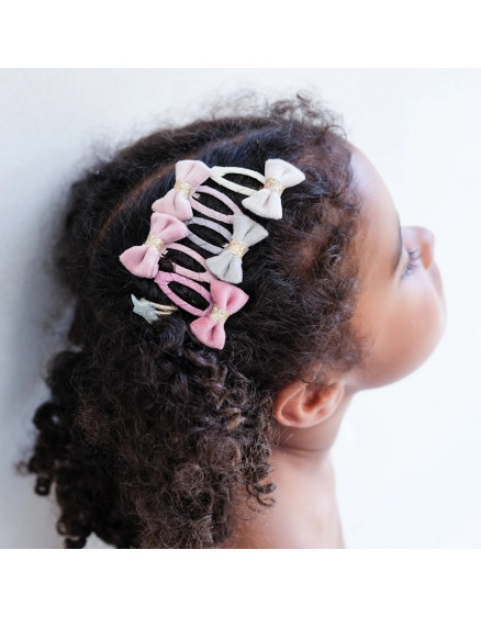 5 x Заколки Tinkerbell Velvet Bow Pink 3