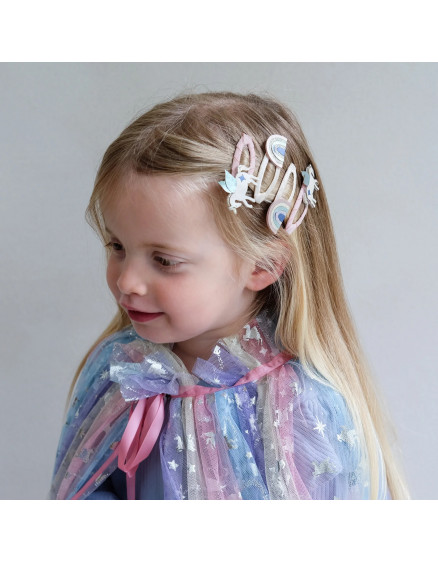 4 x Заколки Winged Unicorn Rainbow Pink 4