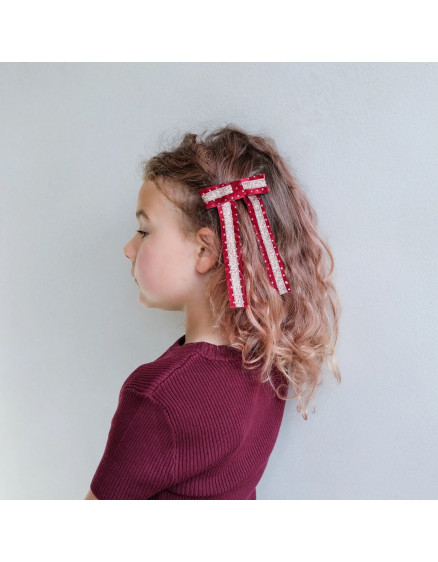Circus Glitter Bow Red 2