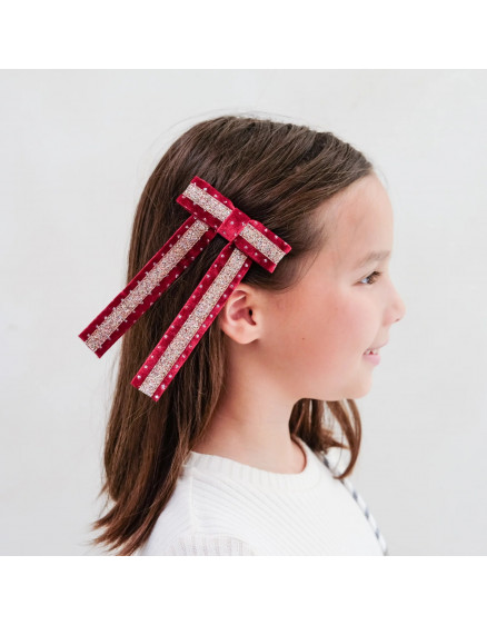Circus Glitter Bow Red 3