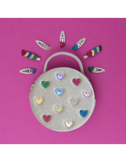 Jazzy Layered Heart Clips Bright 2
