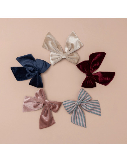 Tartan Agnes Bow Clips Red 2