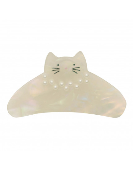 Pearly Kitty Claw Clip Ivory One Size