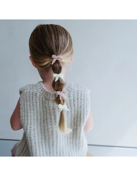 Granny Knitted Bow Mini Ponies Neutral 2