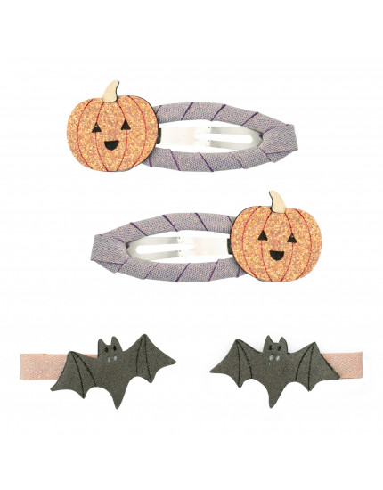 Pumpkin & Bat Clip Set Multi One Size