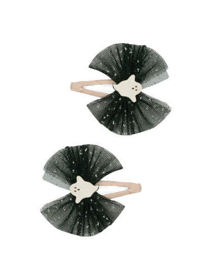Ghoulish Ghost Tulle Clips Black One Size