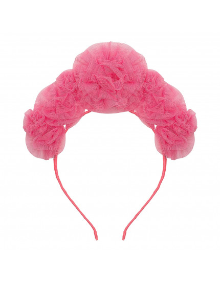 Pink Ruffle Flower Headdress One Size