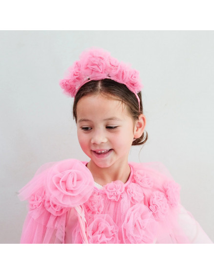 Pink Ruffle Flower Headdress 4