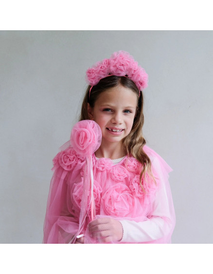 Pink Ruffle Flower Headdress 3