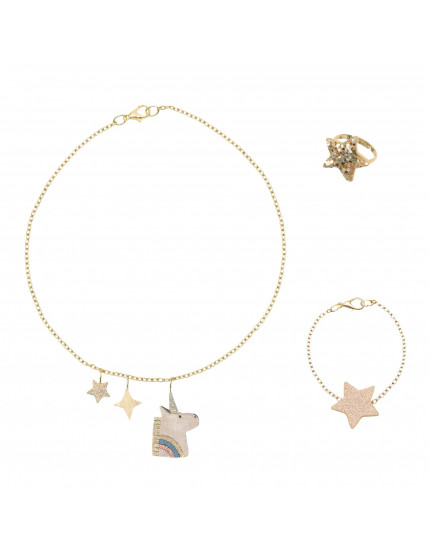 Unicorn Jewellery Set Gold One Size