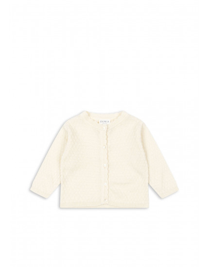 Venti Pointelle Cardigan Antique White 3M