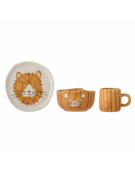 Kittie Tableware Set Brown One Size