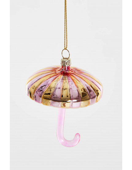 Gold-Pink Umbrella Ornament One Size
