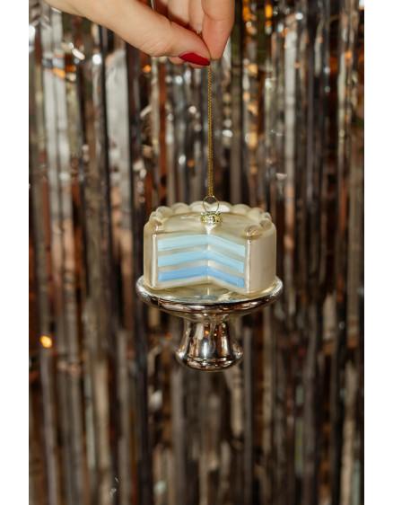 Gender Reveal Cake Blue Ornament 2