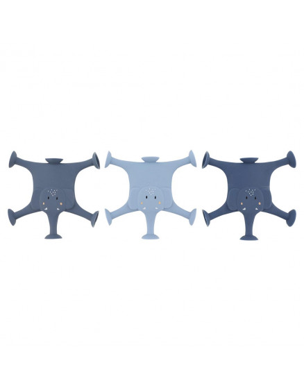 Animal suction game 3pcs Mrs. Elephant's family blue 2