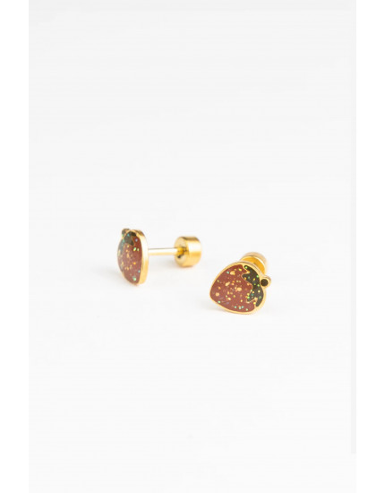 Studs Earrings Glitter Strawberrie One Size