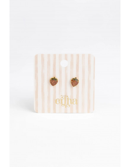 Studs Earrings Glitter Strawberrie 2