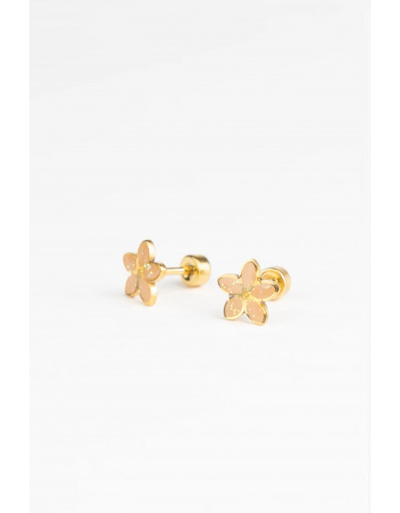 Studs Earrings Golden Flora 3