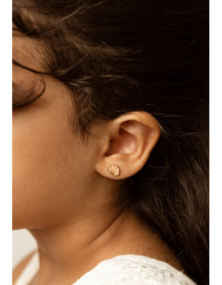 Studs Earrings Golden Shell 2