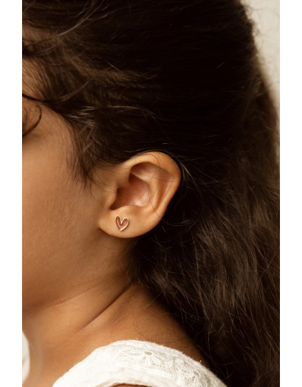 Studs Earrings Organic Heart 2