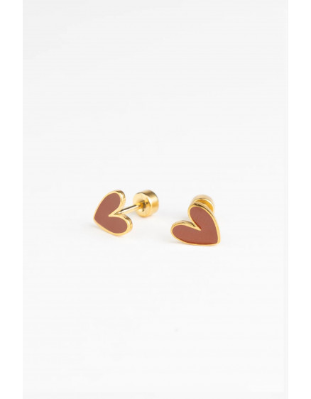 Studs Earrings Organic Heart 3