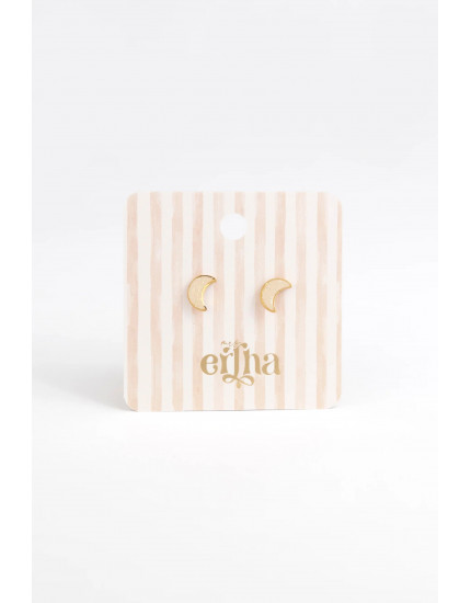 Studs Earrings Shiny Moon One Size