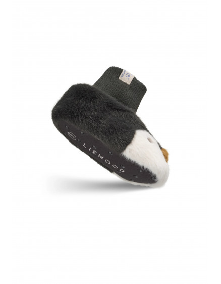 Beth Penguin Plush Slippers Dark Grey 4
