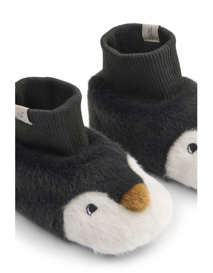 Beth Penguin Plush Slippers Dark Grey 3