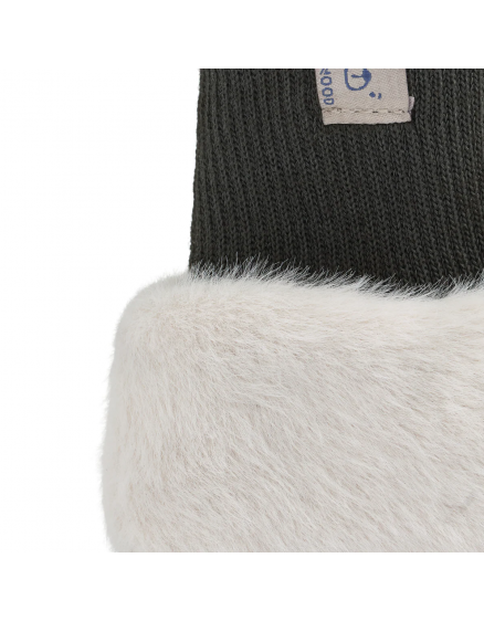 Beth Panda Plush Slippers Dark Grey 6
