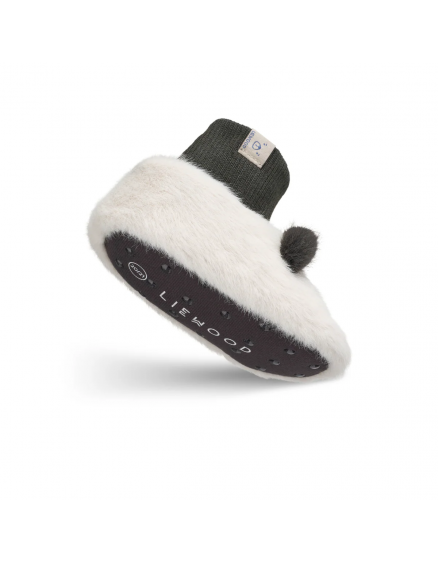Beth Panda Plush Slippers Dark Grey 3