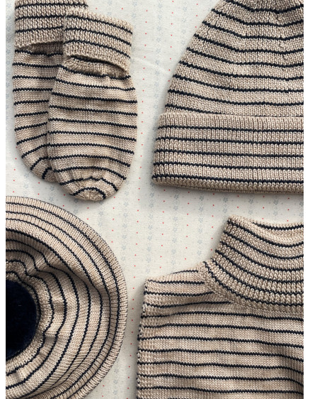 Louli Mittens Stripe Bluie 3