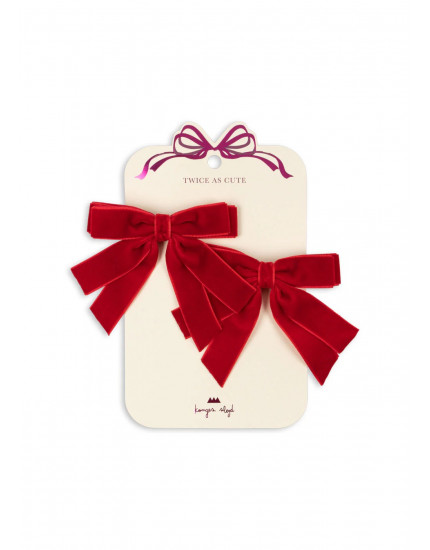 2 х Заколки Velvet Bow Barbados Cherry