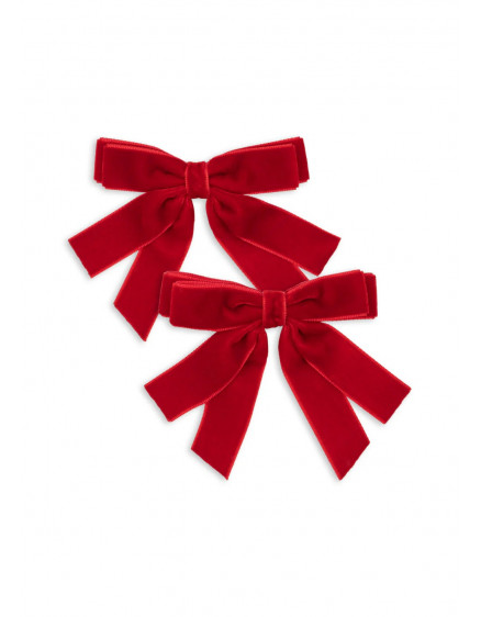 2 Pack Velvet Bow Hair Clips Barbados Cherry 6