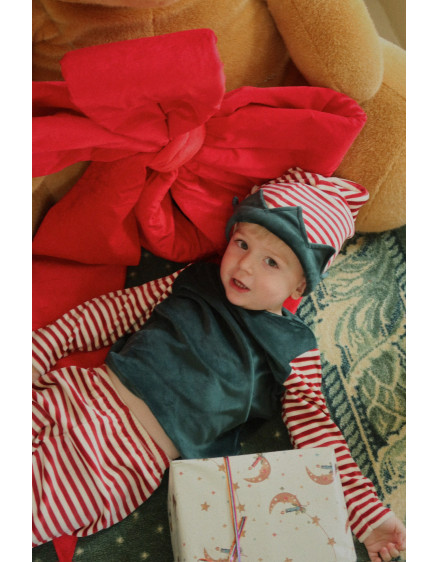 Christmas Elf Costume Red Dahlia Stripe 5