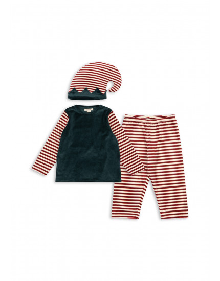 Christmas Elf Costume Red Dahlia Stripe
