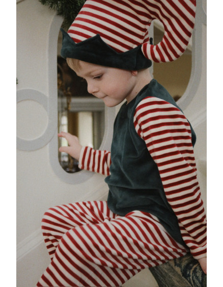 Christmas Elf Costume Red Dahlia Stripe 6