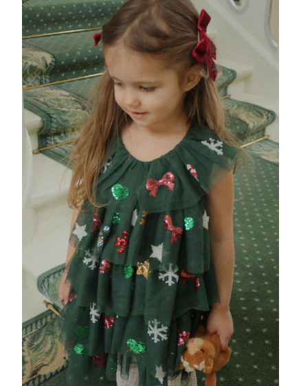 Yvonne Christmas Dress Hunter Green 2