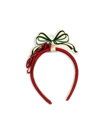 Velvet Bow Hairbrace Red One Size