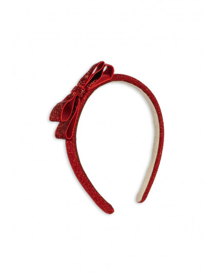 Velvet Bow Hairbrace Red 5
