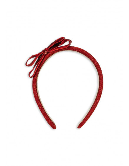 Velvet Bow Hairbrace Red 4
