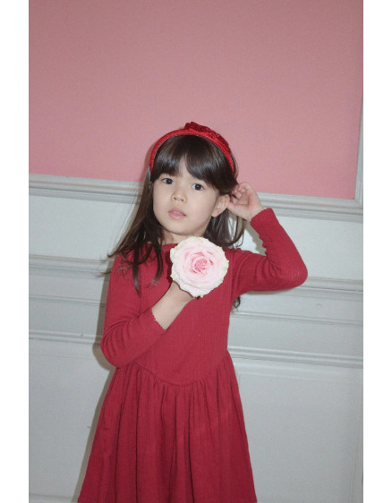 Velvet Bow Hairbrace Red 3