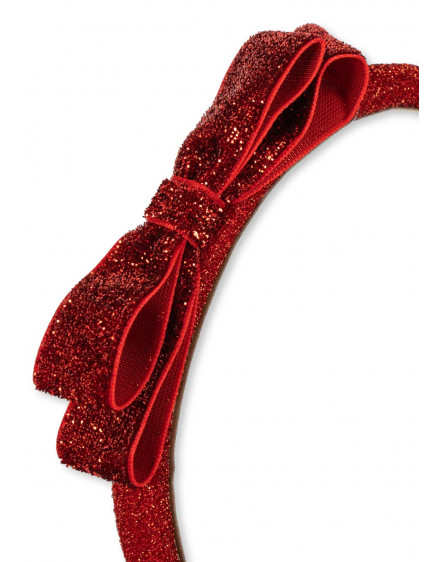 Velvet Bow Hairbrace Red 2