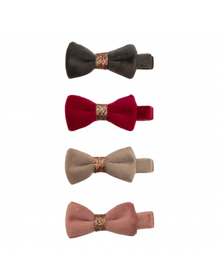 Christmas Velvet Bow Clips One Size