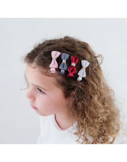 4 х Заколки Christmas Velvet Bow 3