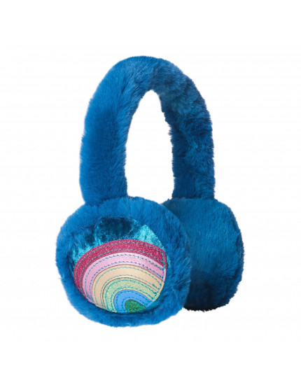 Rainbow Earmuffs Teal One Size