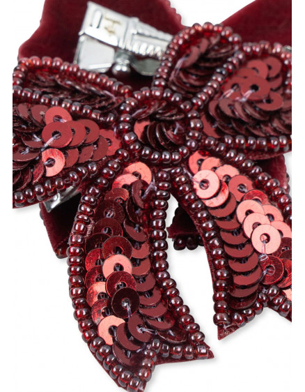 2 Pack Sequin Bow Hair Clip Rio Red 2