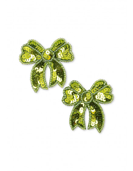 2 Pack Sequin Bow Hair Clip Green 4