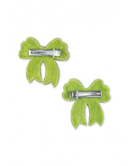 2 Pack Sequin Bow Hair Clip Green 3