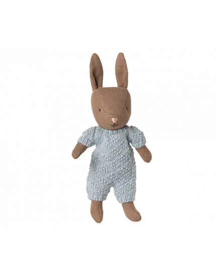 Rabbit Micro Brown Blue Knitted Suit One Size
